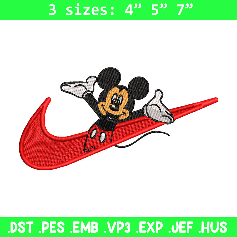Mickey mouse Nike embroidery design, Disney embroidery, Nike design, cartoon design, cartoon shirt, Digital download.jpg
