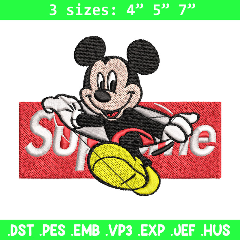 Mickey Mouse Supreme Embroidery design, Disney Embroidery, Embroidery File, Disney design, logo shirt, Digital download..jpg