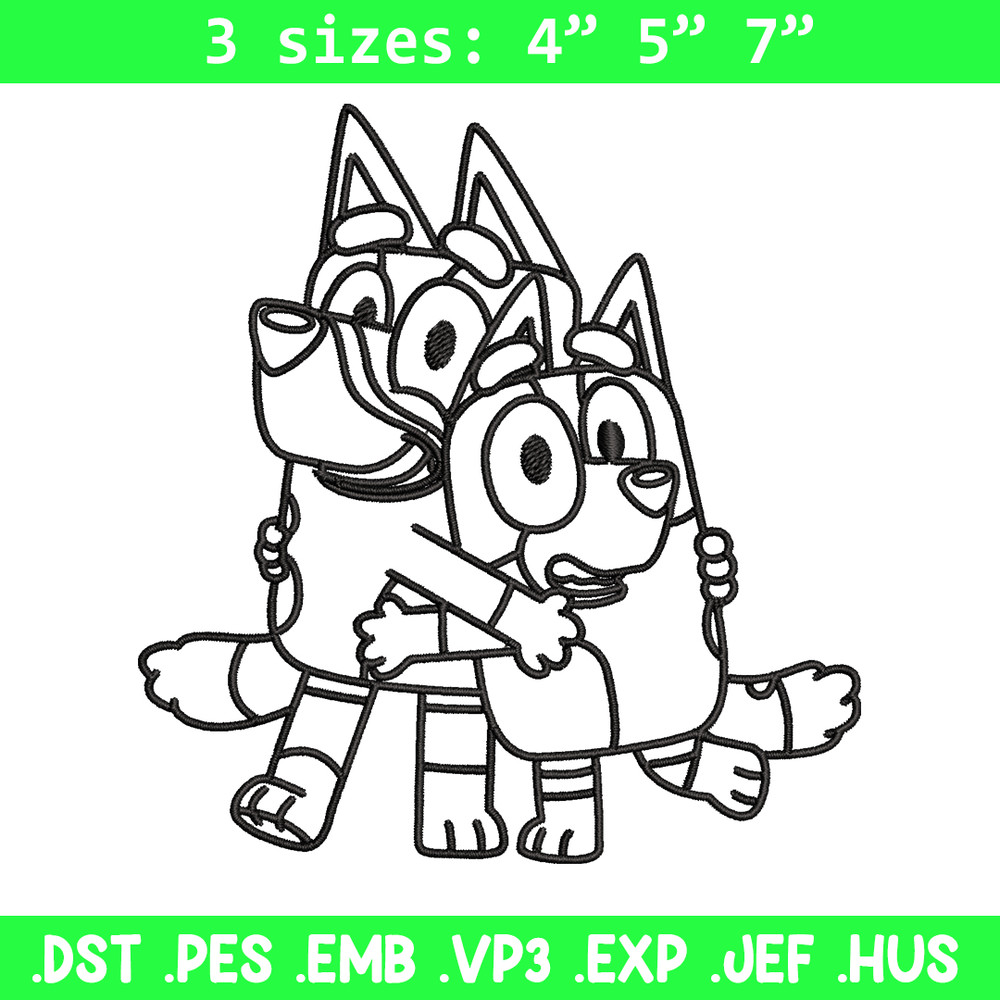 Mom and Dad Bluey Coloring Pages Embroidery, Bluey Embroidery, Embroidery File, cartoon design, Digital download..jpg