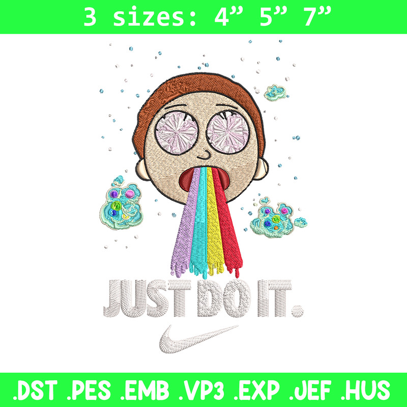 Morty Smith Just Rick It Embroidery design, Cartoon Embroidery, Logo Nike design, Embroidery file, Instant download..jpg