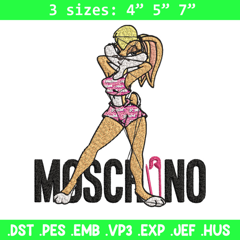 Moschino Milano Lola Bunny Embroidery design, Lola Bunny Embroidery, cartoon design, Embroidery File, Instant download..jpg