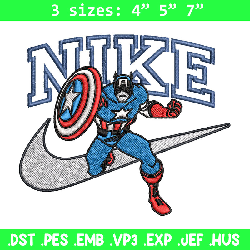 Nike captain america Embroidery Design, Brand Embroidery, Nike Embroidery, Embroidery File, Logo shirt, Digital download.jpg