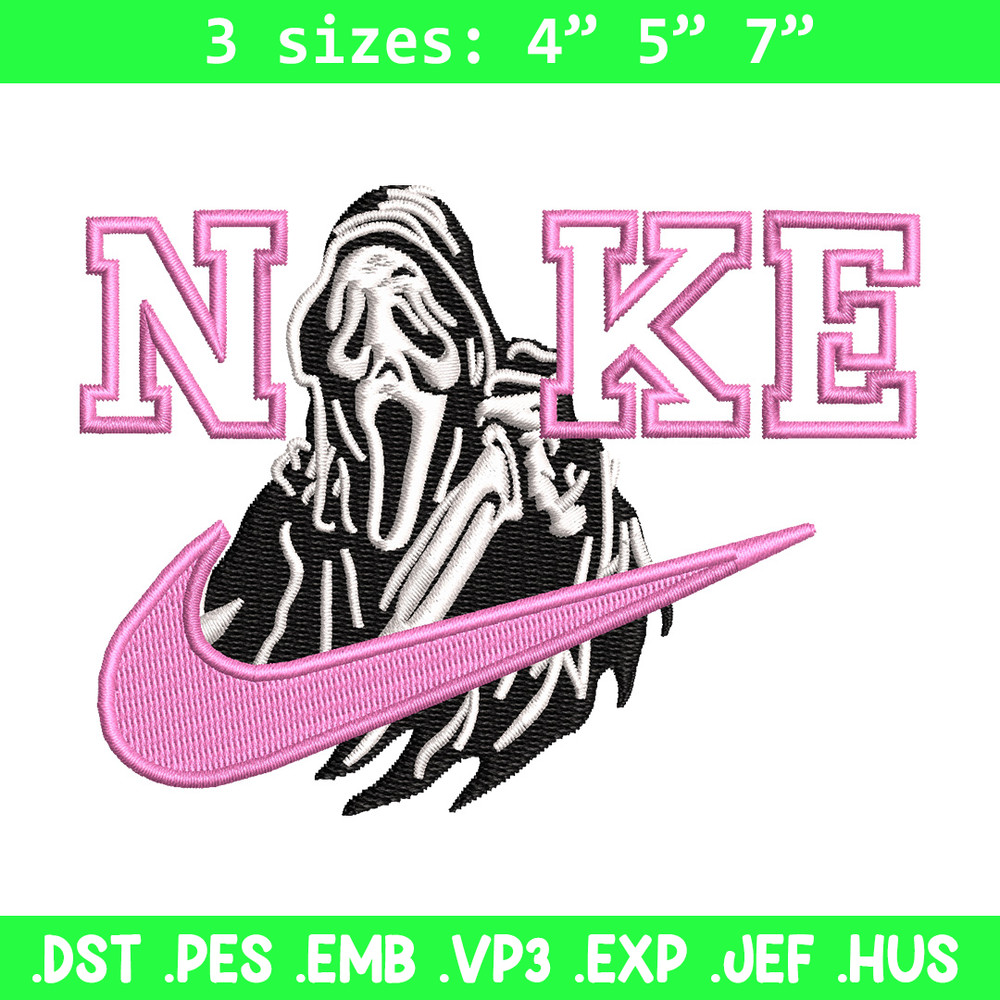 Nike ghost embroidery design, Horror embroidery, Nike design, Embroidery shirt, Embroidery file, Digital download.jpg