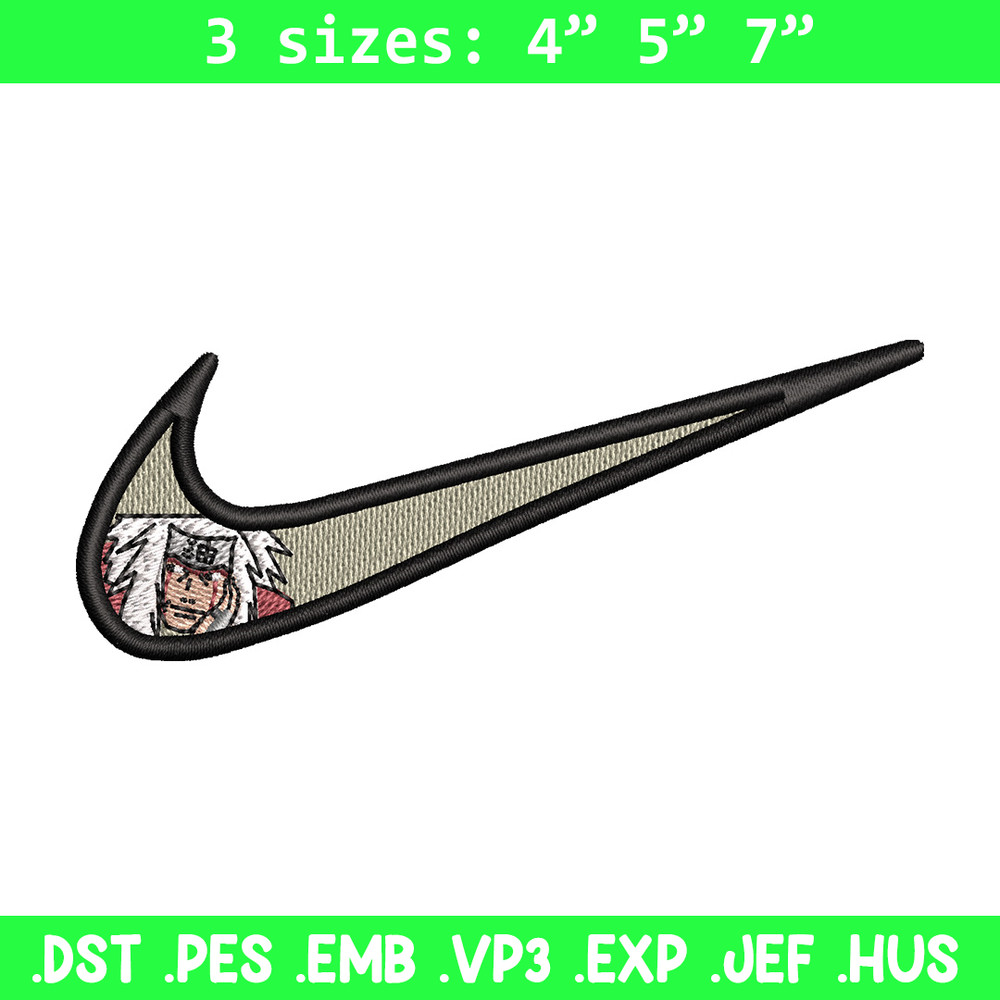 Nike jiraiya embroidery design, Naruto embroidery, Emb design, Embroidery shirt, Embroidery file, Digital download.jpg