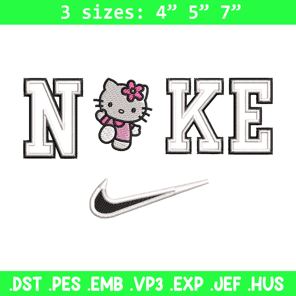 Nike kitty embroidery design, Hello kitty embroidery, Emb design, Embroidery shirt, Embroidery file, Digital download.jpg