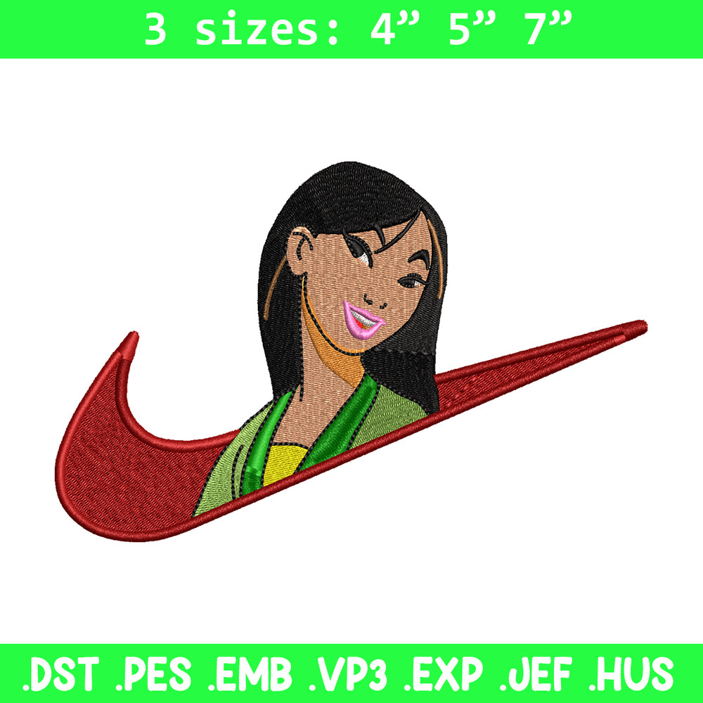 Nike Mulan embroidery design, Nike Mulan embroidery, Nike design, cartoon design, cartoon shirt, Digital download.jpg