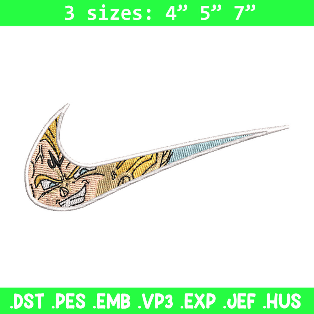 Nike vegeta embroidery design, Dragonball embroidery, Nike design, Embroidery shirt, Embroidery file, Digital download.jpg