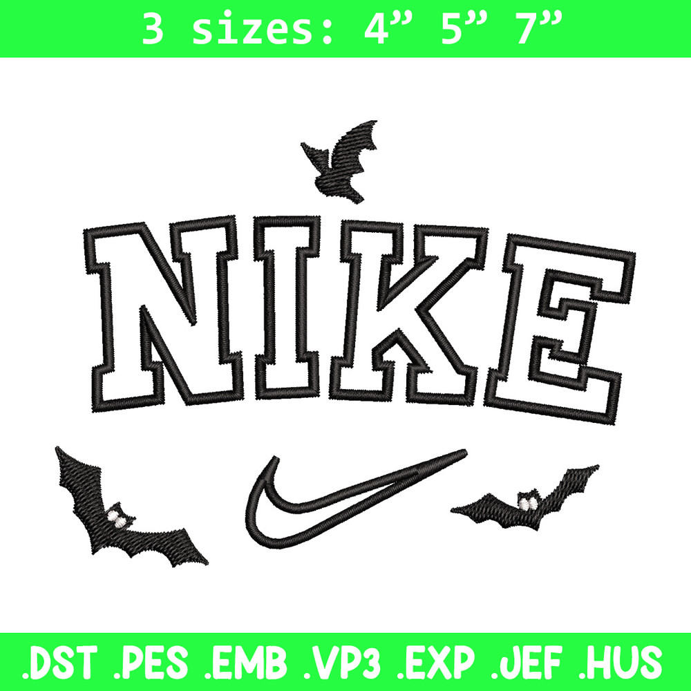Nike x bat embroidery design, Bat embroidery, Nike design, Embroidery shirt, Embroidery file,Digital download.jpg