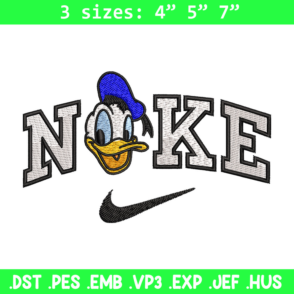 Nike x duck embroidery design, Disney embroidery, Nike design, Embroidery shirt, Embroidery file, Digital download.jpg