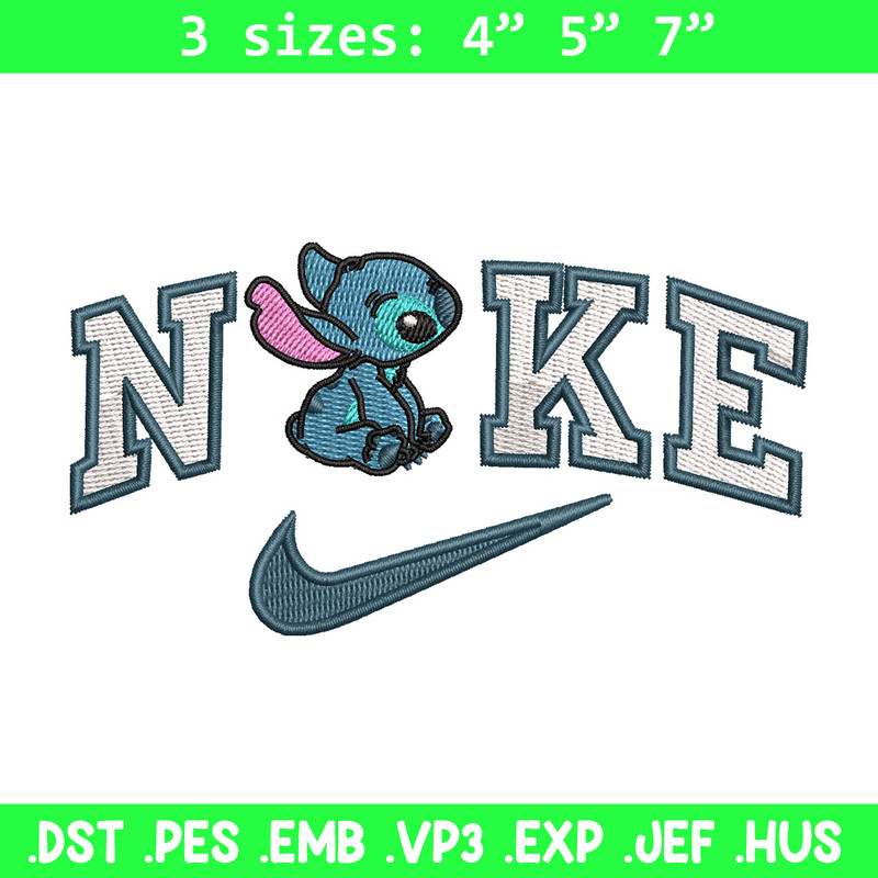 Nike x stitch cute embroidery design, Stitch embroidery,Nike design, Embroidery shirt, Embroidery file, Digital download.jpg