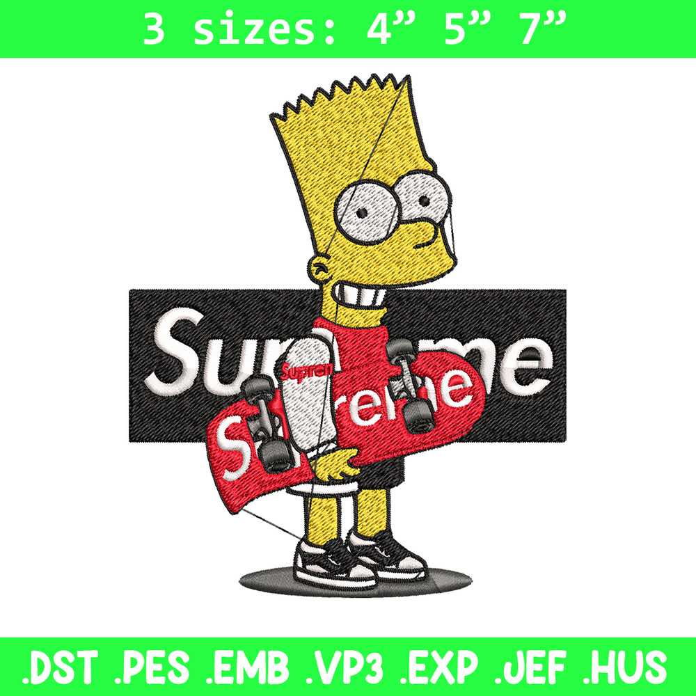 Simpson Supreme Embroidery design, Simpson Embroidery, cartoon design, Embroidery File, logo shirt, Digital download..jpg