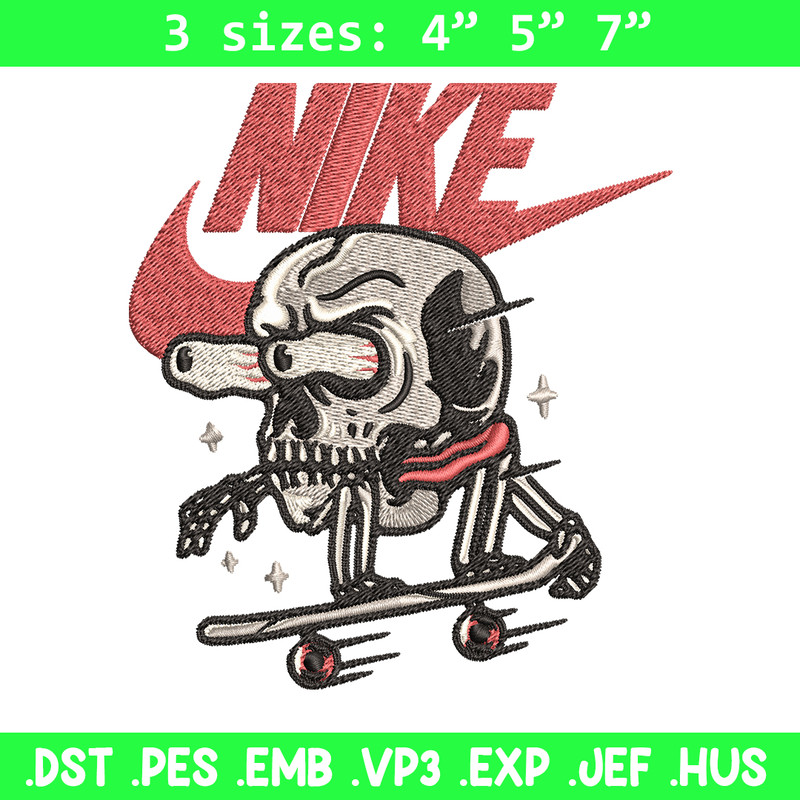 Skull funny Nike Embroidery design, Skull funny Embroidery, Nike design, Embroidery file, logo shirt, Instant download..jpg