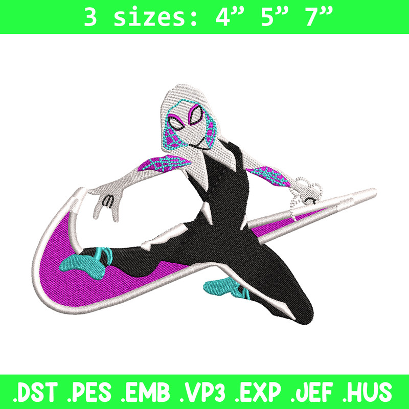 Superhero Nike embroidery design, Nike Spiderwen embroidery, Nike design, movie design, logo shirt, Digital download.jpg