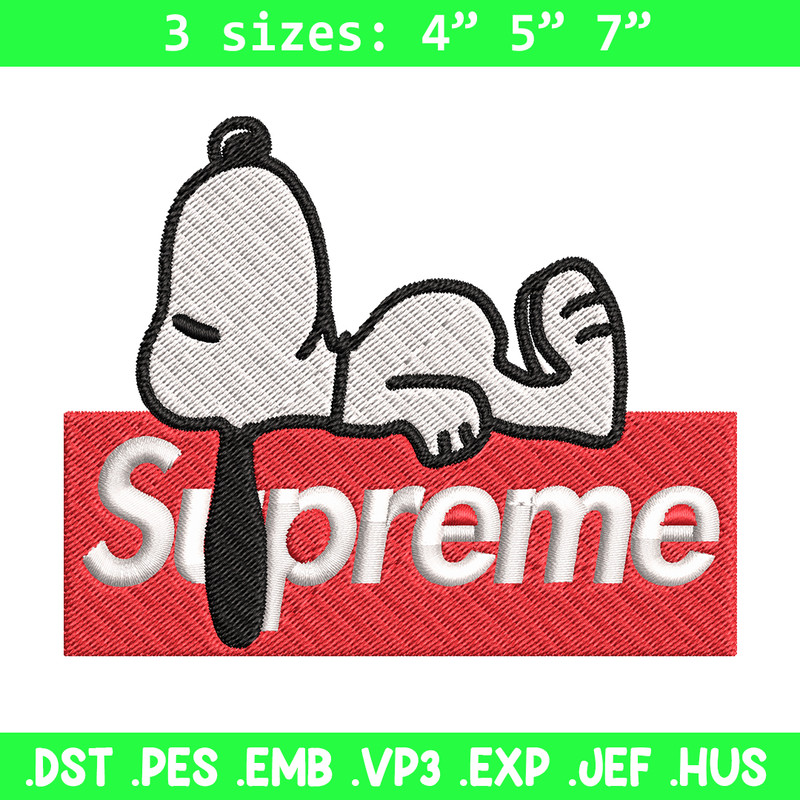 Supreme snoopy dog Embroidery design, supreme snoopy dog Embroidery, cartoon design, Embroidery File, Digital download..jpg