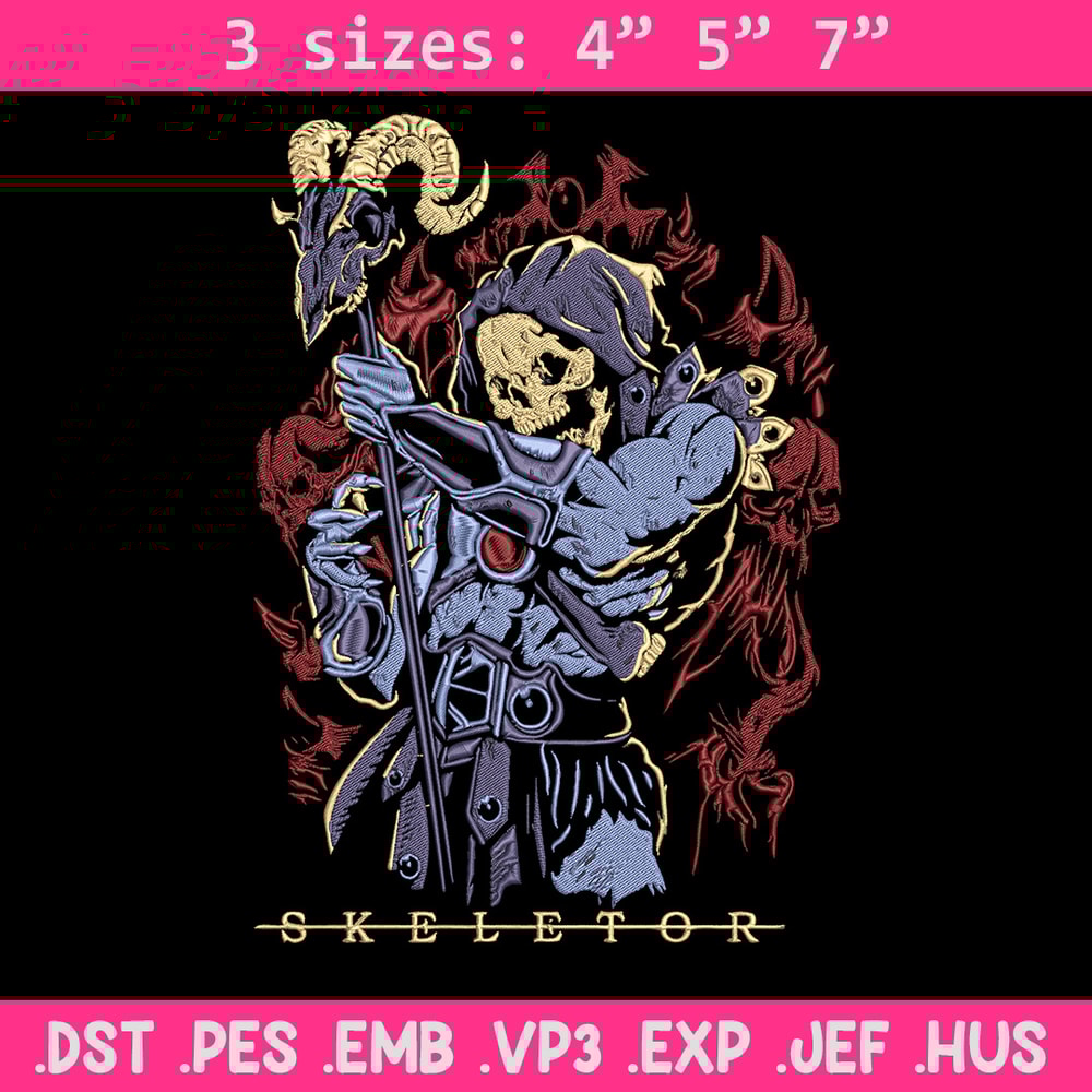 Skeletor Embroidery Design, He man Embroidery, Embroidery File, Anime Embroidery, Anime shirt, Digital download.jpg