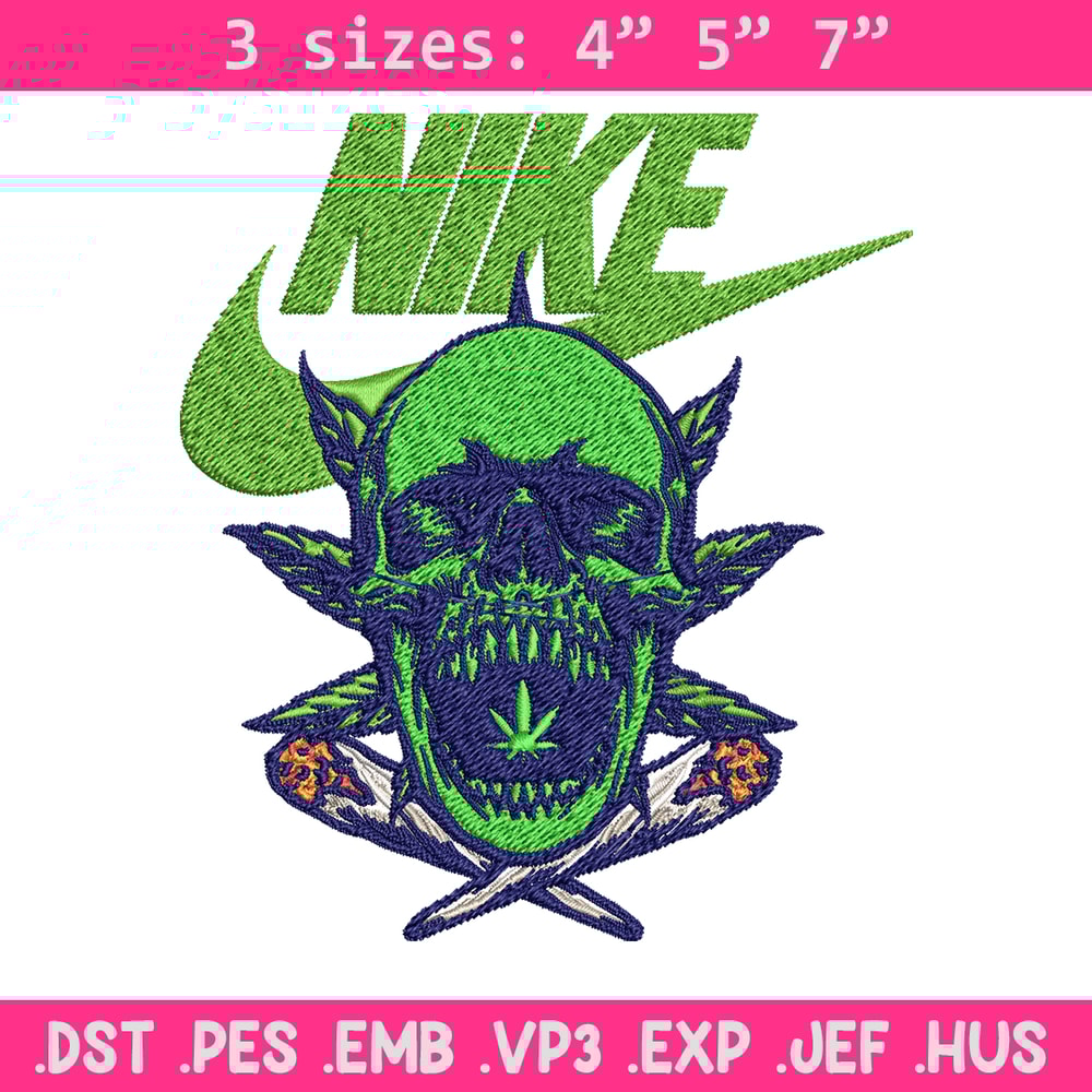 Skull horror Nike Embroidery design, Skull horror Embroidery, Nike design, Embroidery file, logo shirt, Instant download.jpg