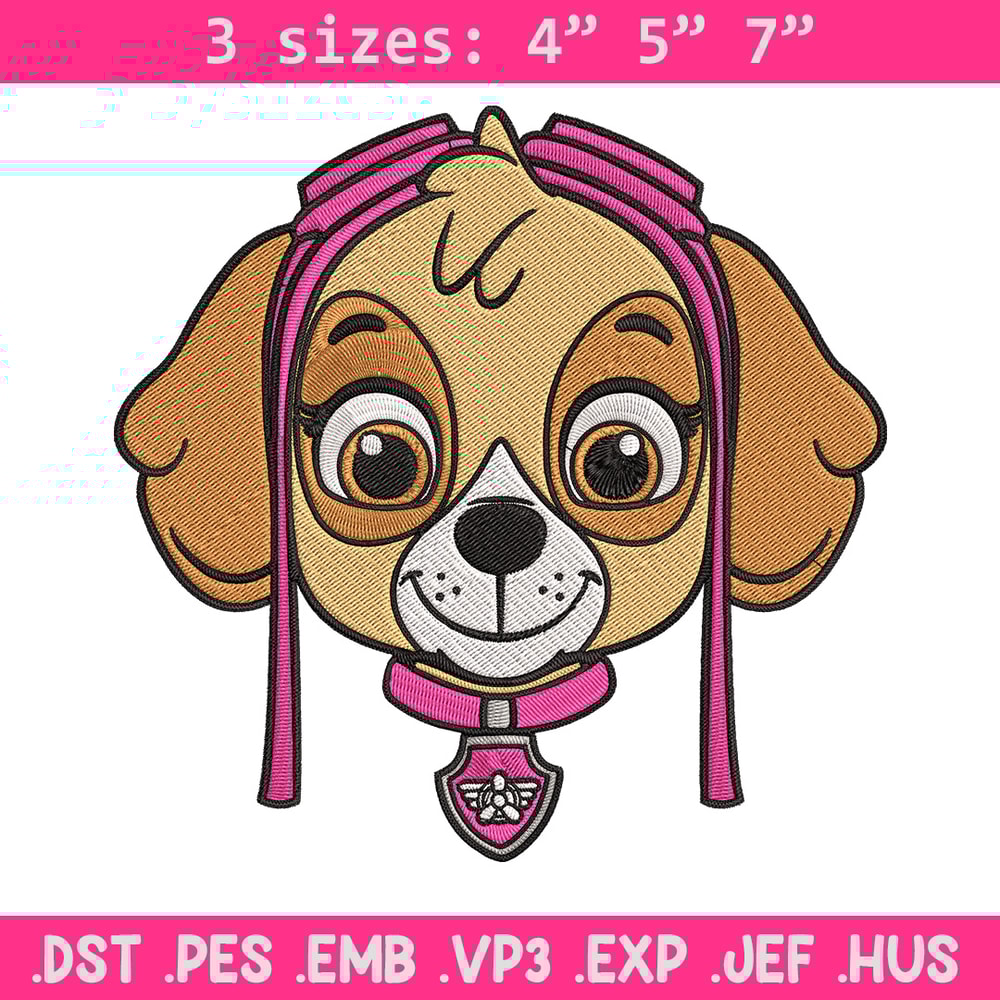Skye dog Embroidery Design, Paw patrol Embroidery, Embroidery File, Anime Embroidery, Anime shirt, Digital download..jpg