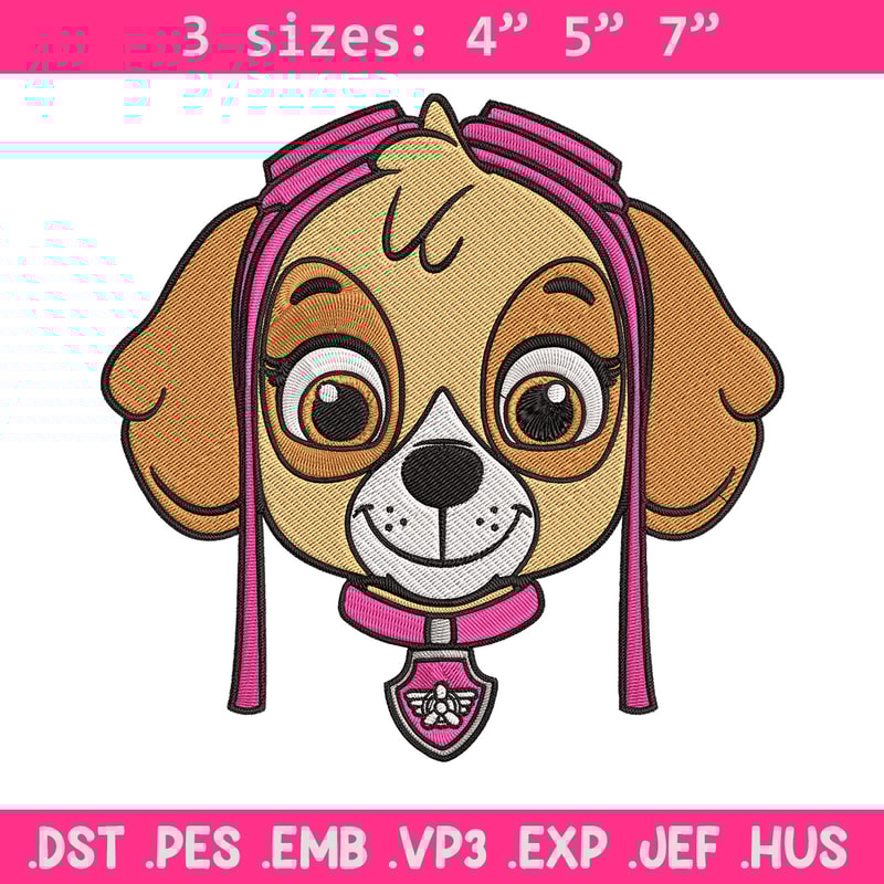 Skye dog Embroidery Design, Paw patrol Embroidery, Embroidery File, Anime Embroidery, Anime shirt, Digital download..jpg