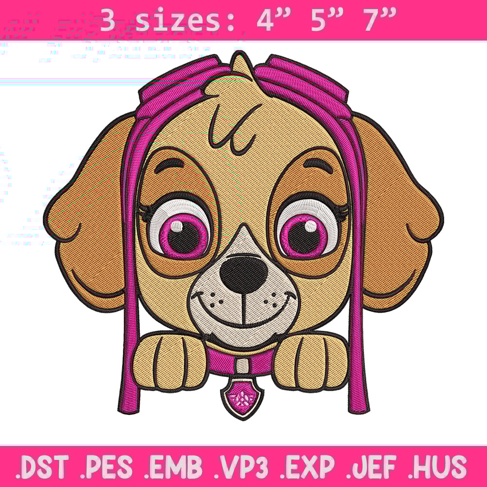Skye dog Embroidery Design, Paw patrol Embroidery, Embroidery File, Anime Embroidery, Anime shirt, Digital download.jpg