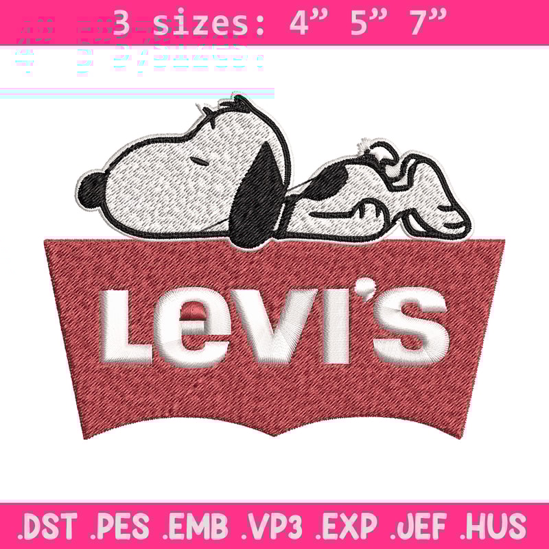 Snoopy Levi's Embroidery design, Snoopy Levi's Embroidery, cartoon design, Embroidery File, Digital download..jpg