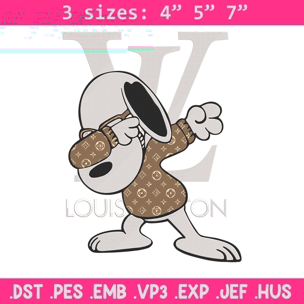 Snoopy x LV Embroidery Design, Peanuts Embroidery, Embroidery File, LV Embroidery, Anime shirt, Digital download.jpg