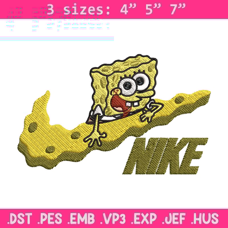 Spongebob nike Embroidery Design, Nike Embroidery, Brand Embroidery, Embroidery File, Logo shirt, Digital download.jpg