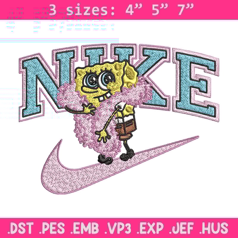 Spongebob pink nike Embroidery Design, Nike Embroidery, Brand Embroidery, Embroidery File, Logo shirt, Digital download.jpg
