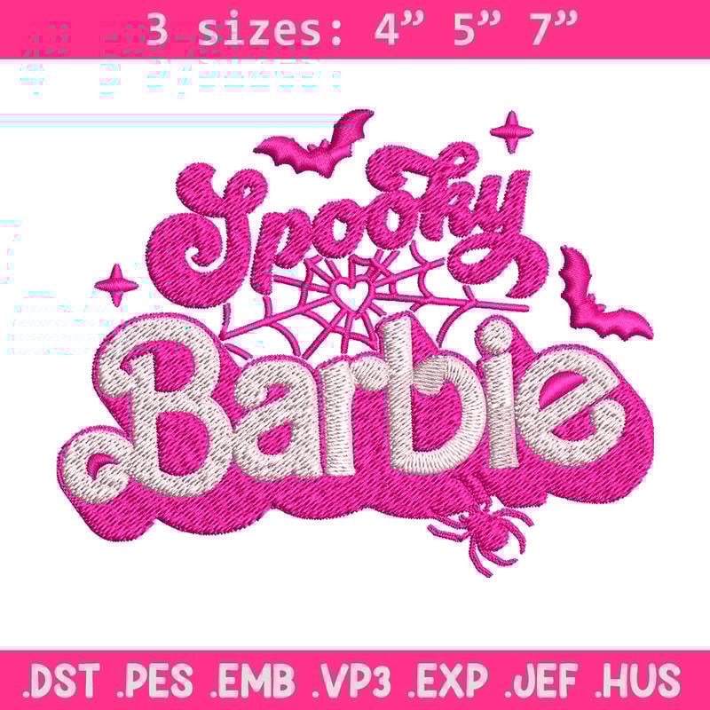 Spooky Barbie Embroidery design, Spooky Barbie Embroidery, Embroidery File, logo design, logo shirt, Digital download..jpg
