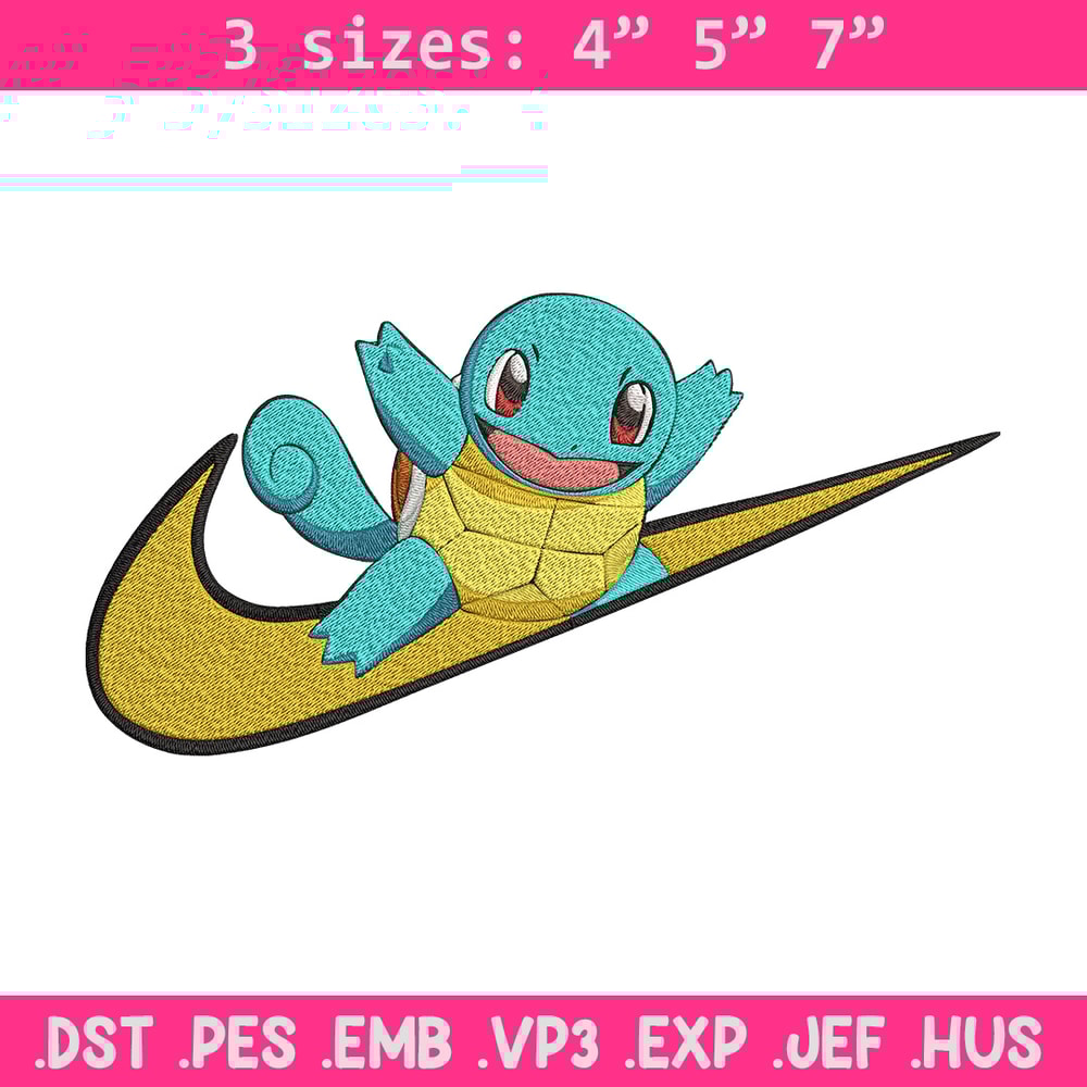 Squirtle x nike Embroidery Design, Pokemon Embroidery, Embroidery File, Nike Embroidery, Anime shirt, Digital download.jpg