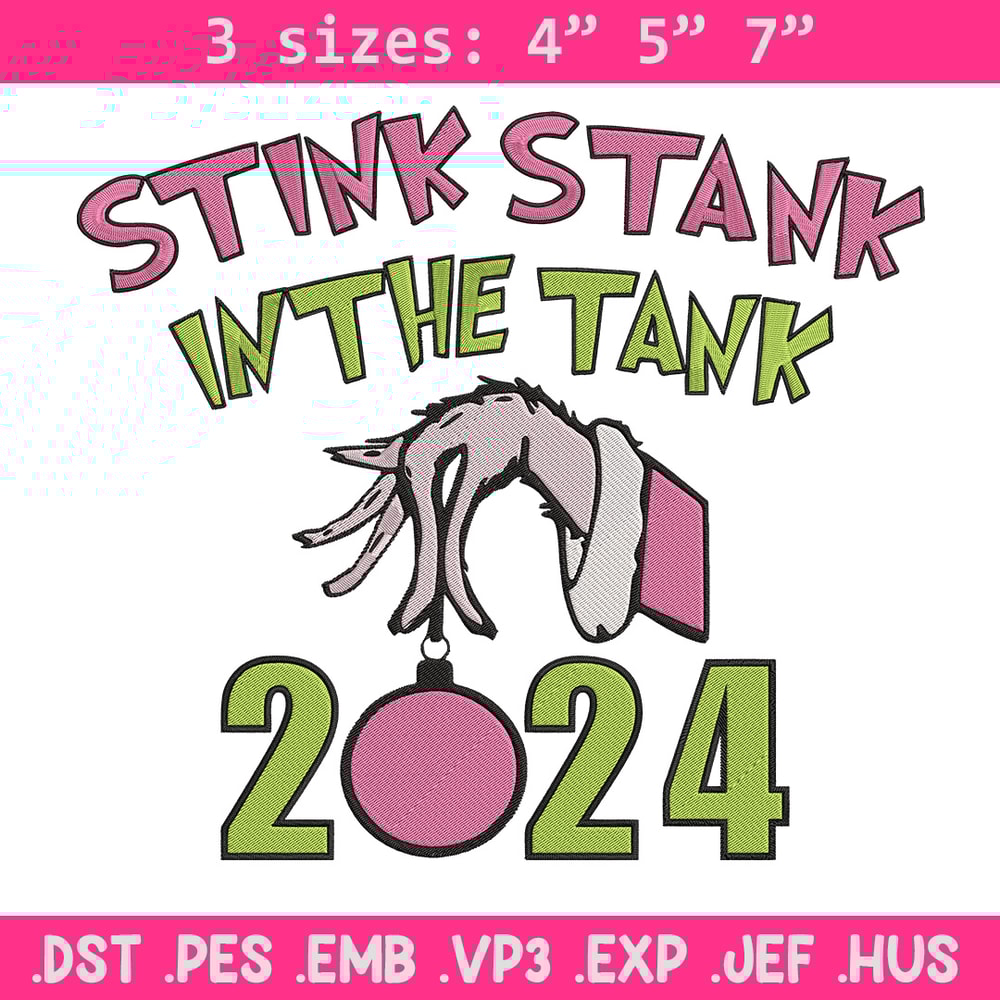 Stink stank Embroidery Design, Grinch Embroidery, Embroidery File, Chrismas Embroidery, Anime shirt, Digital download..jpg