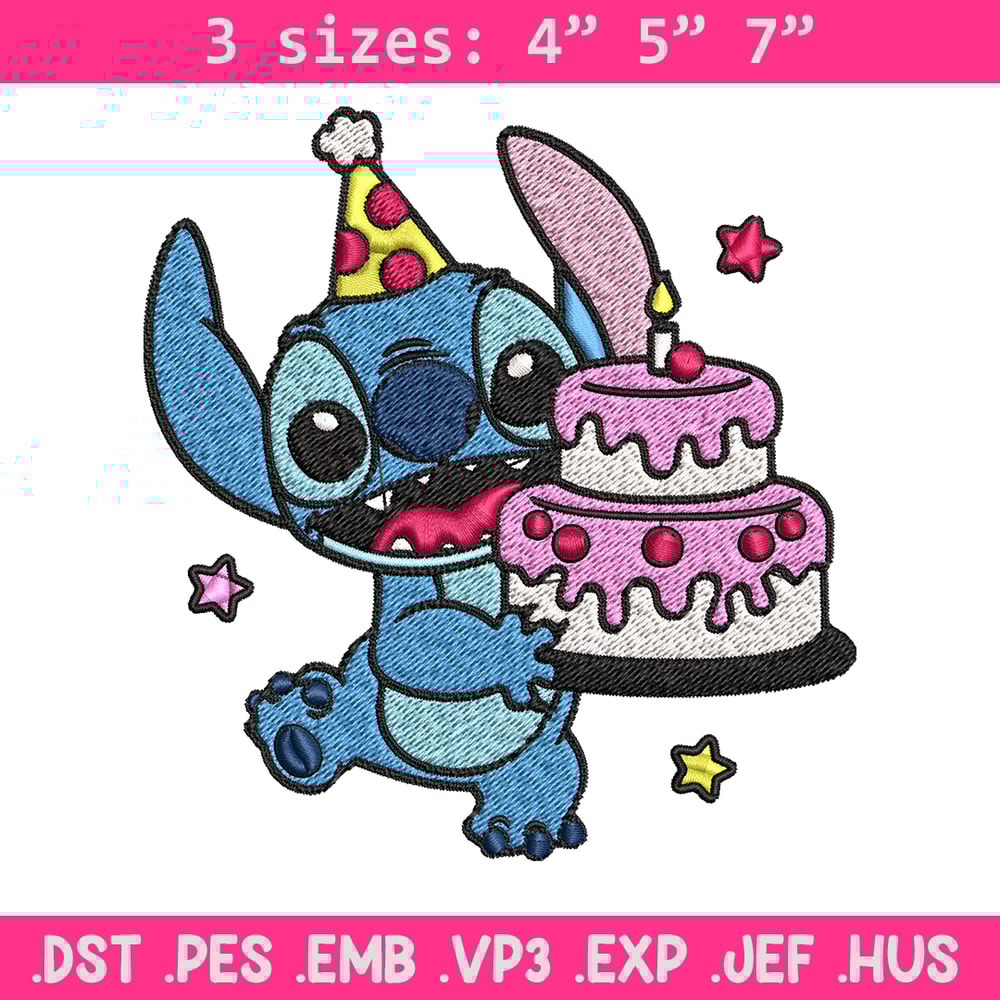 Stitch birthday Embroidery design, Stitch birthday Embroidery, cartoon design, Embroidery File, Digital download..jpg