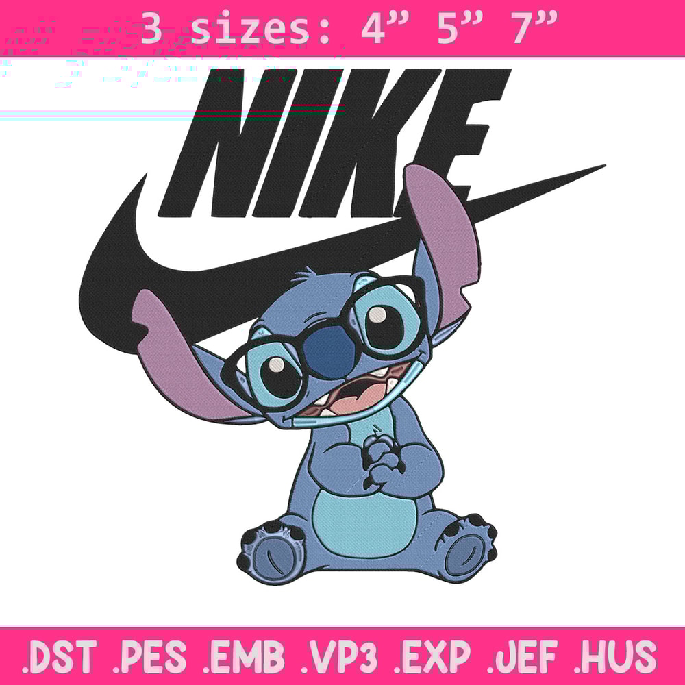 Stitch nike Embroidery Design, Stitch Embroidery, Embroidery File, Nike Embroidery, Anime shirt, Digital download.jpg
