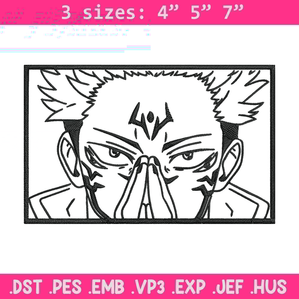 Sukuna box Embroidery Design, Jujutsu Embroidery, Embroidery File, Anime Embroidery, Anime shirt, Digital download.jpg