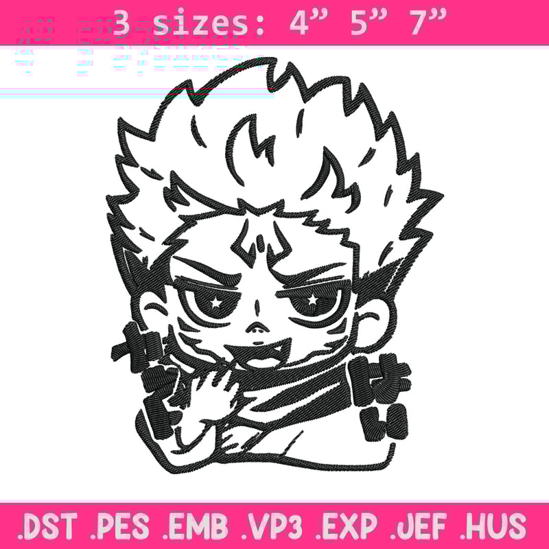 Sukuna chibi Embroidery Design, Jujutsu Embroidery, Embroidery File, Anime Embroidery, Anime shirt, Digital download..jpg