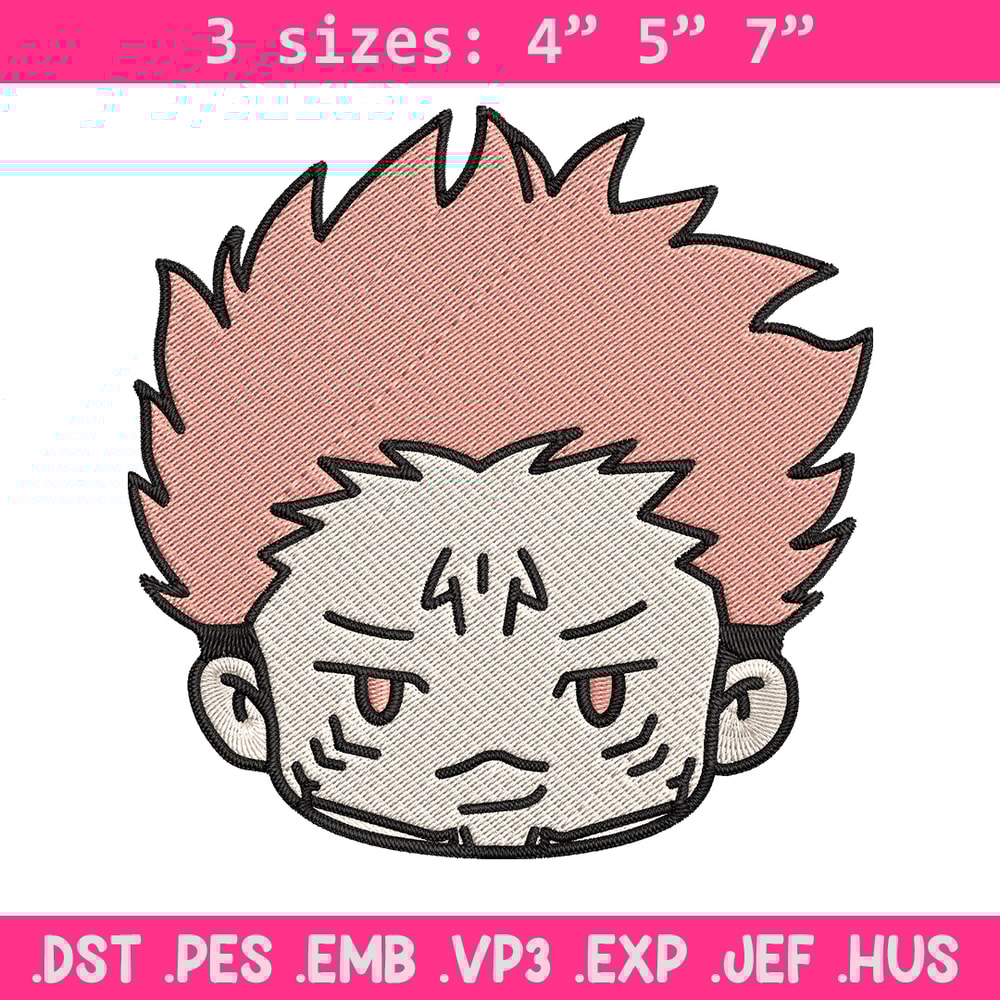 Sukuna chibi Embroidery Design, Jujutsu Embroidery, Embroidery File, Anime Embroidery, Anime shirt, Digital download.jpg