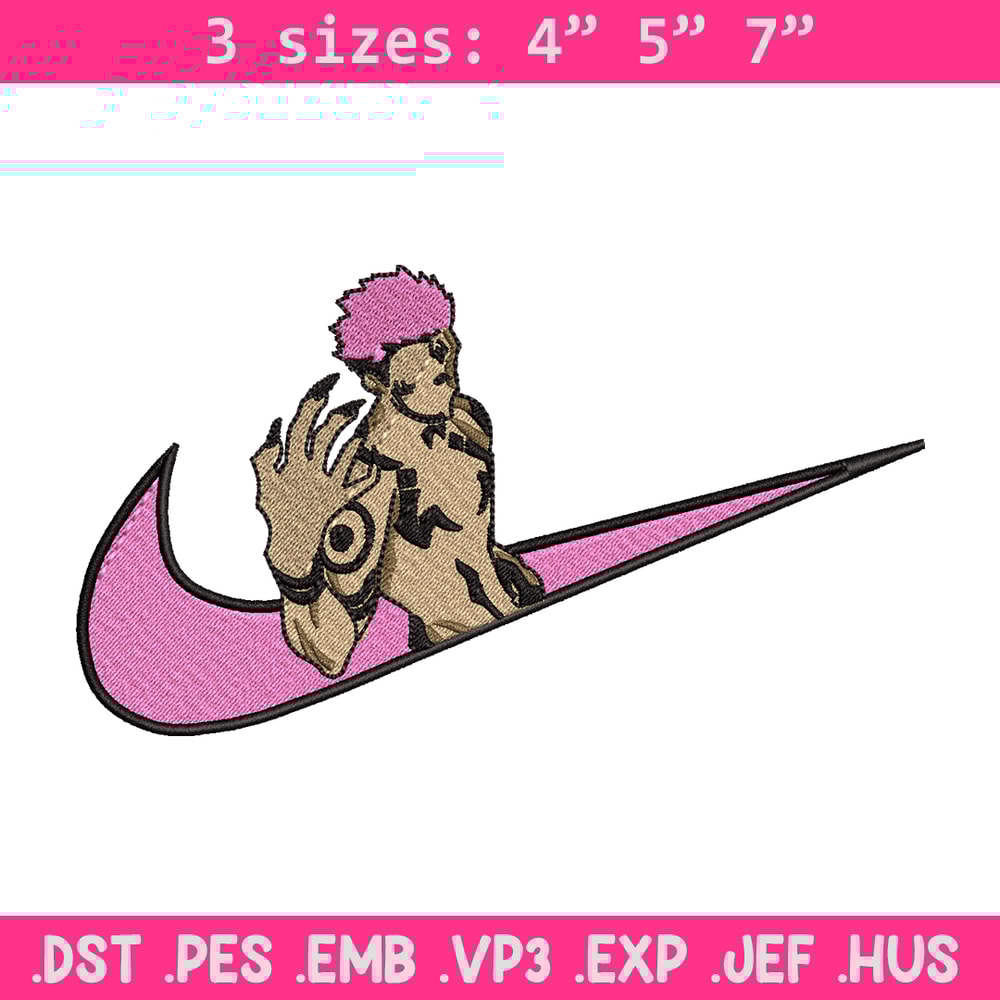 Sukuna Nike embroidery design, Jujutsu kaisen embroidery, Nike design, anime design, anime shirt, Digital download.jpg