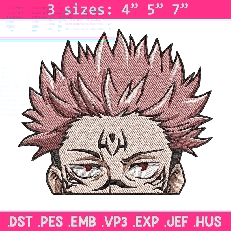 Sukuna Peeker Embroidery Design, Jujutsu Embroidery, Embroidery File, Anime Embroidery, Anime shirt, Digital download.jpg