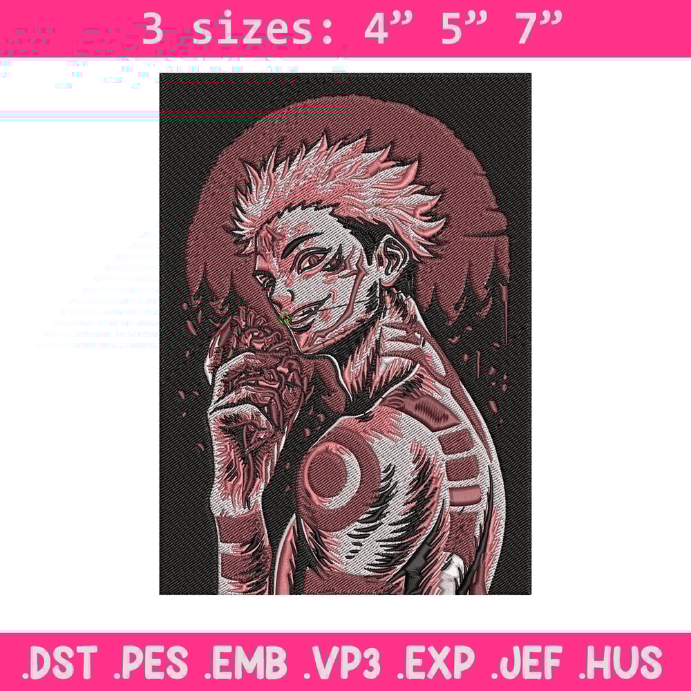 Sukuna poster Embroidery Design,Jujutsu Embroidery,Embroidery File, Anime Embroidery, Anime shirt, Digital download..jpg