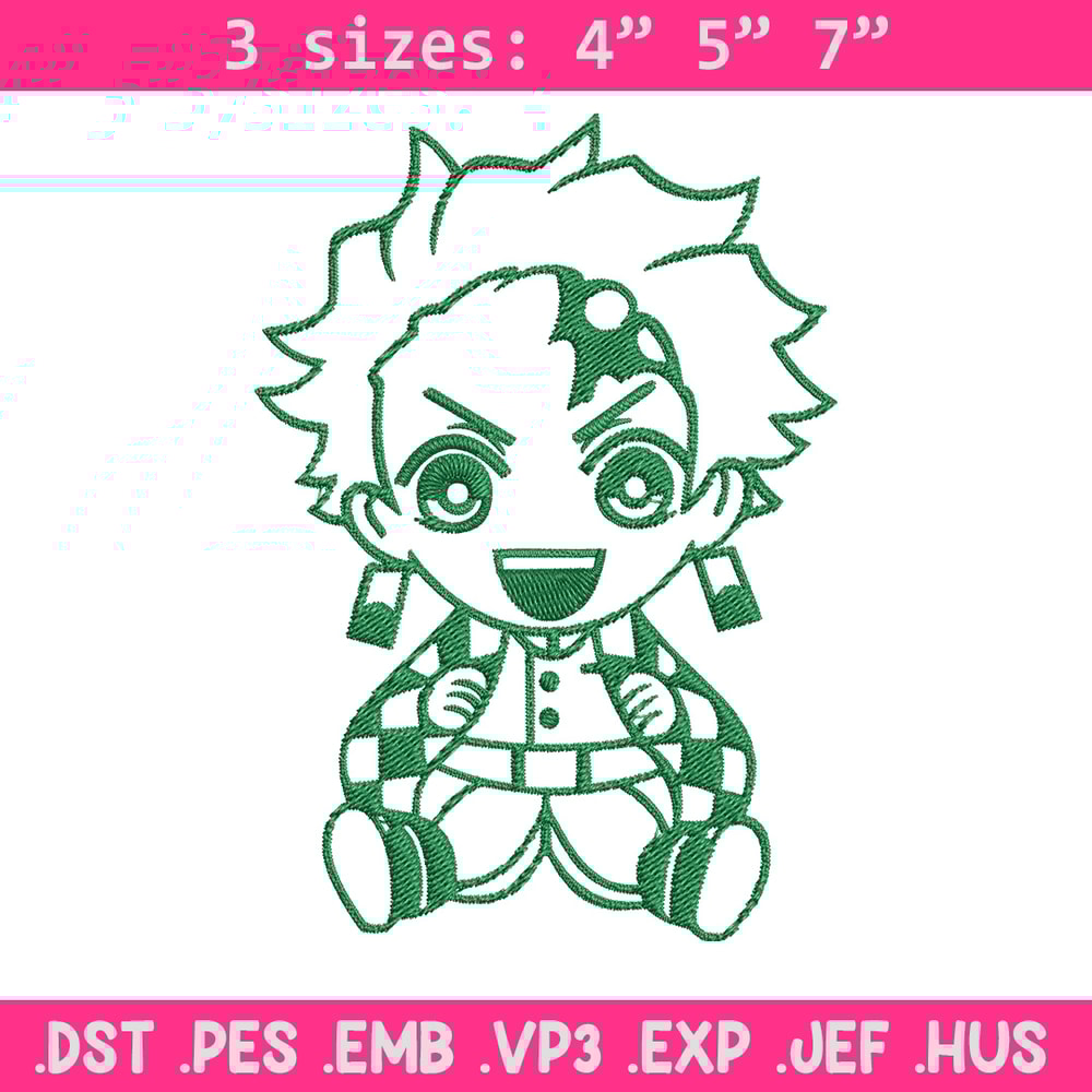 Tanjiro chibi Embroidery Design, Demon slayer Embroidery, Embroidery File, Anime Embroidery, Digital download.jpg
