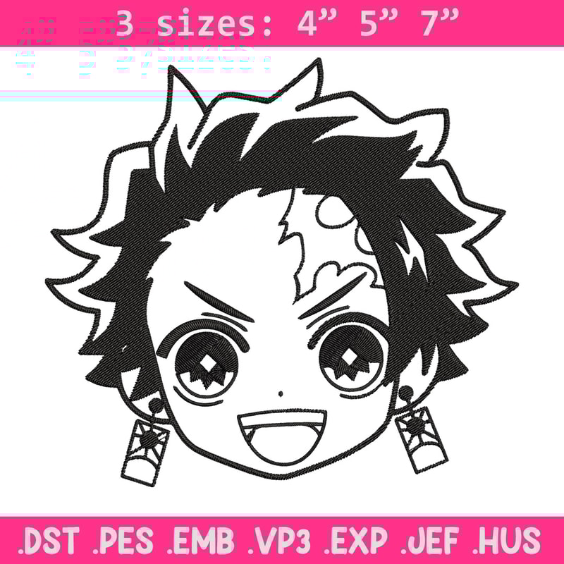 Tanjiro chibi Embroidery Design,Demon slayer Embroidery,Embroidery File,Anime Embroidery,Anime shirt, Digital download.jpg