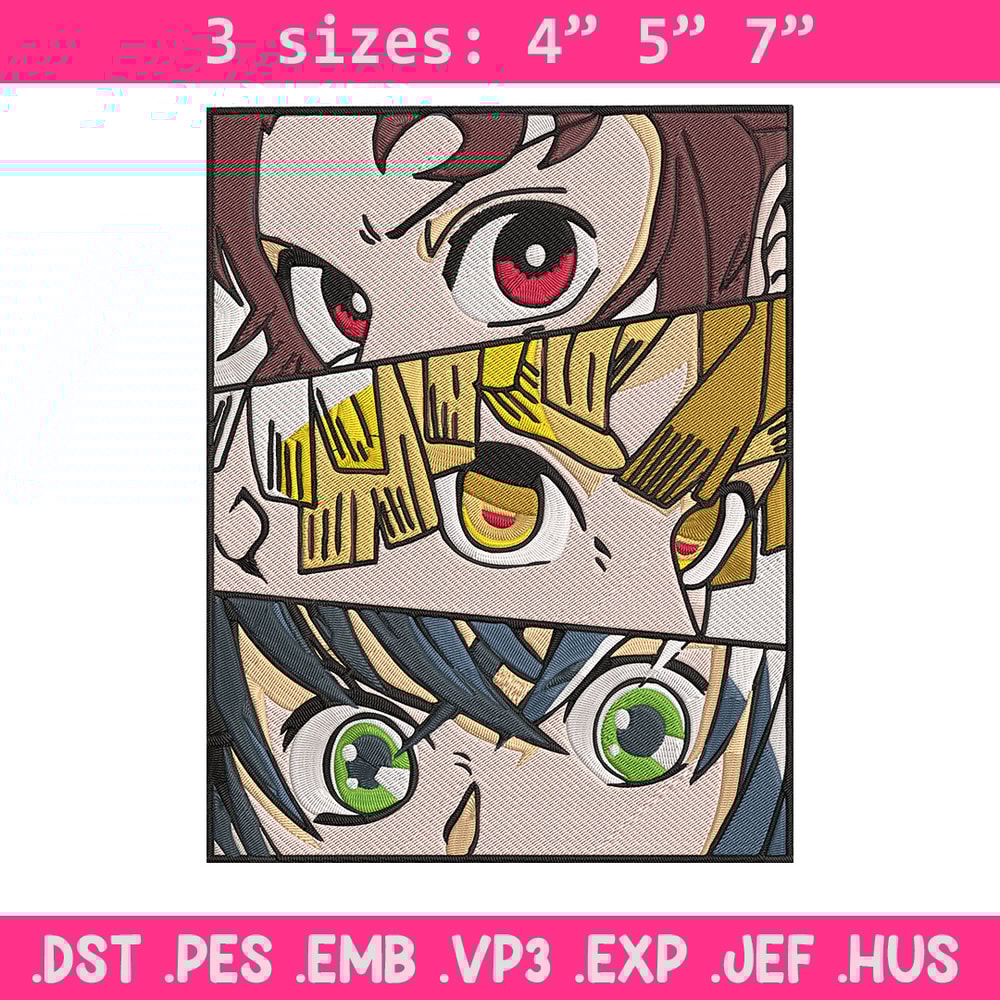 Tanjiro friends poster Embroidery Design, Demon slayer Embroidery, Embroidery File, Anime Embroidery, Digital download.jpg