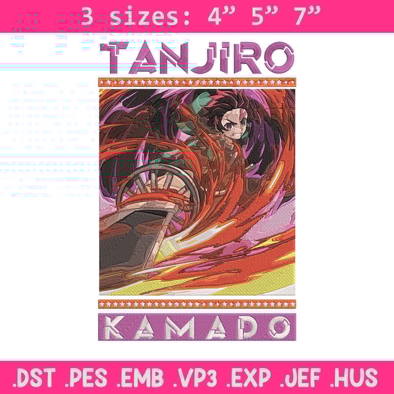 Tanjiro kamado Embroidery Design, Demon slayer Embroidery,Embroidery File,Anime Embroidery, Anime shirt,Digital download.jpg