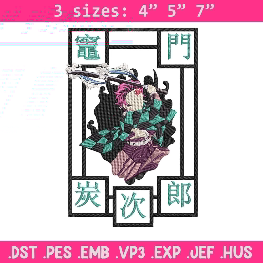 Tanjiro kamado Embroidery Design,Demon slayer Embroidery, Embroidery File,Anime Embroidery, Anime shirt,Digital download.jpg