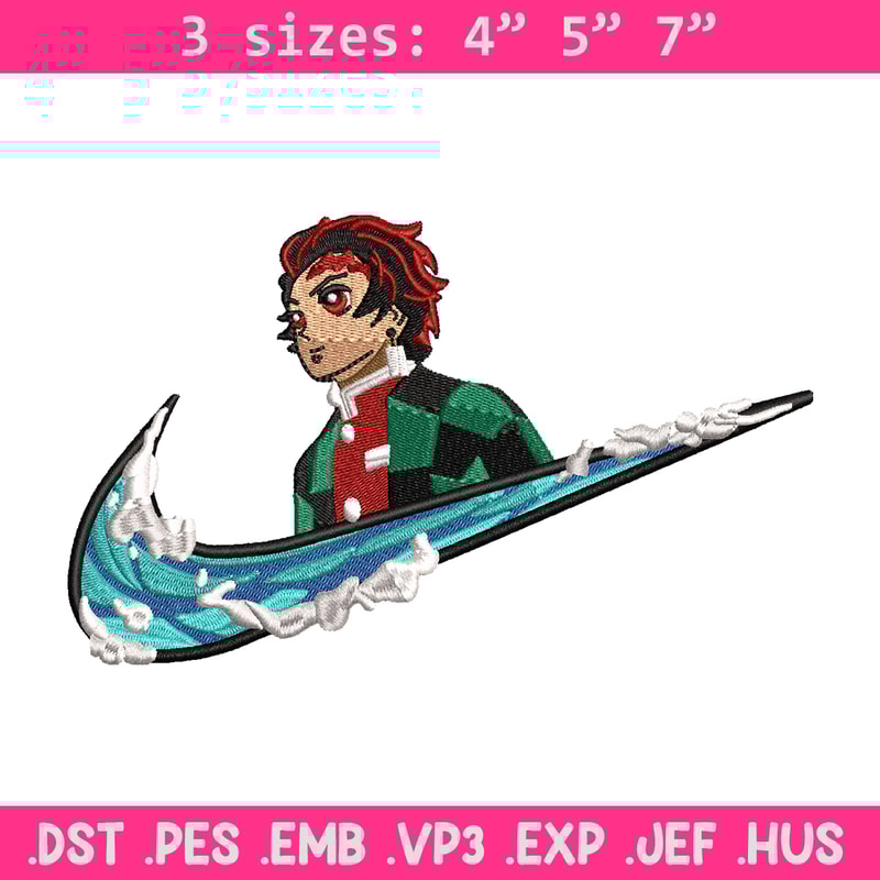 Tanjiro kamado Nike embroidery design, Kimetsu no Yaiba embroidery, Nike design, anime design, Digital download.jpg