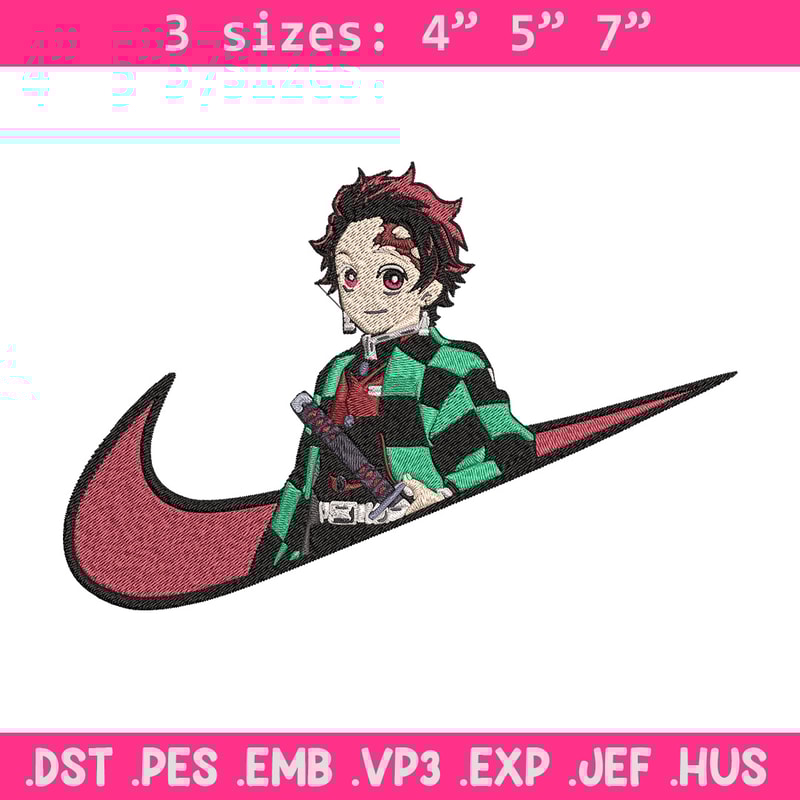 Tanjiro x nike Embroidery Design, Demon slayer Embroidery, Embroidery File, Nike Embroidery,Anime shirt,Digital download.jpg