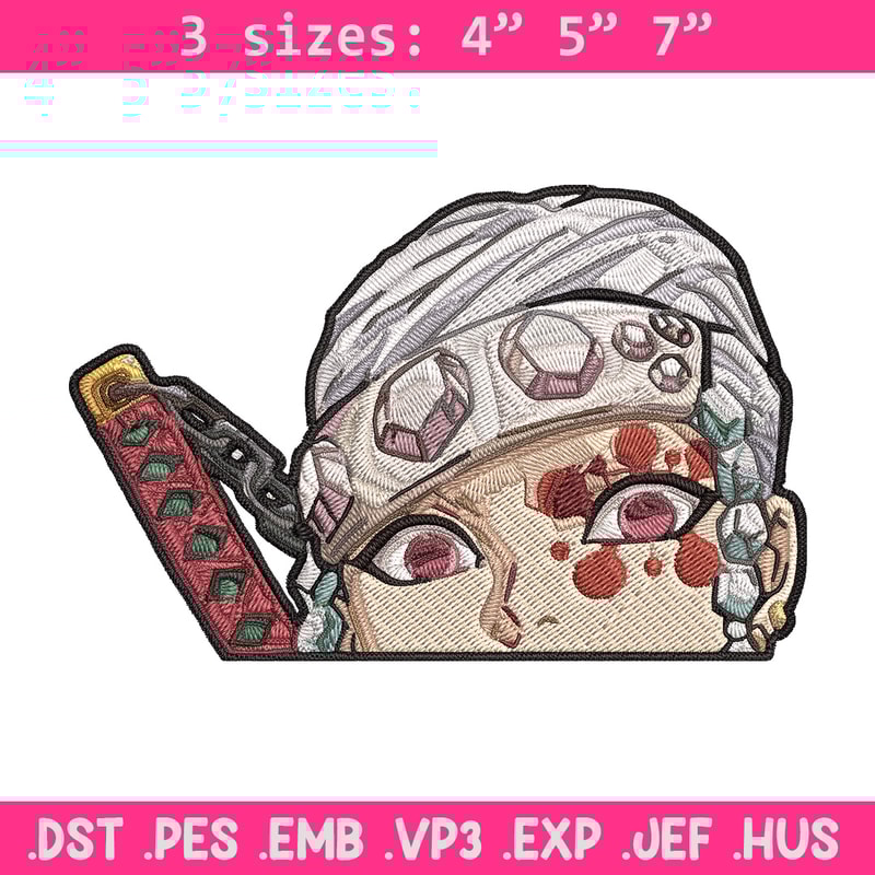 Tengen Peeker Embroidery Design, Demon slayer Embroidery, Embroidery File, Anime Embroidery, Digital download.jpg