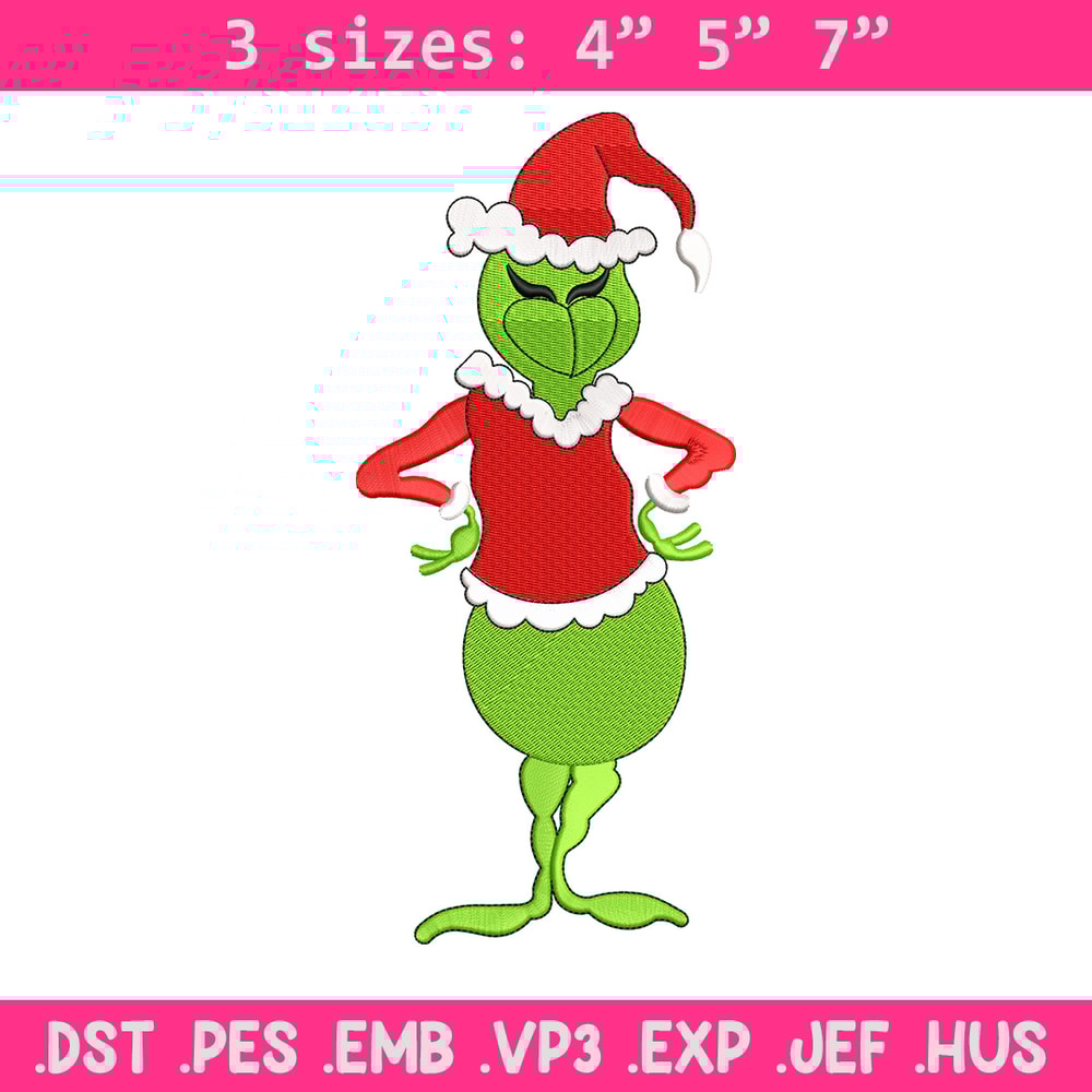 The Grinch embroidery design, Chrismas embroidery, Embroidery file, Embroidery shirt, Emb design, Digital download.jpg