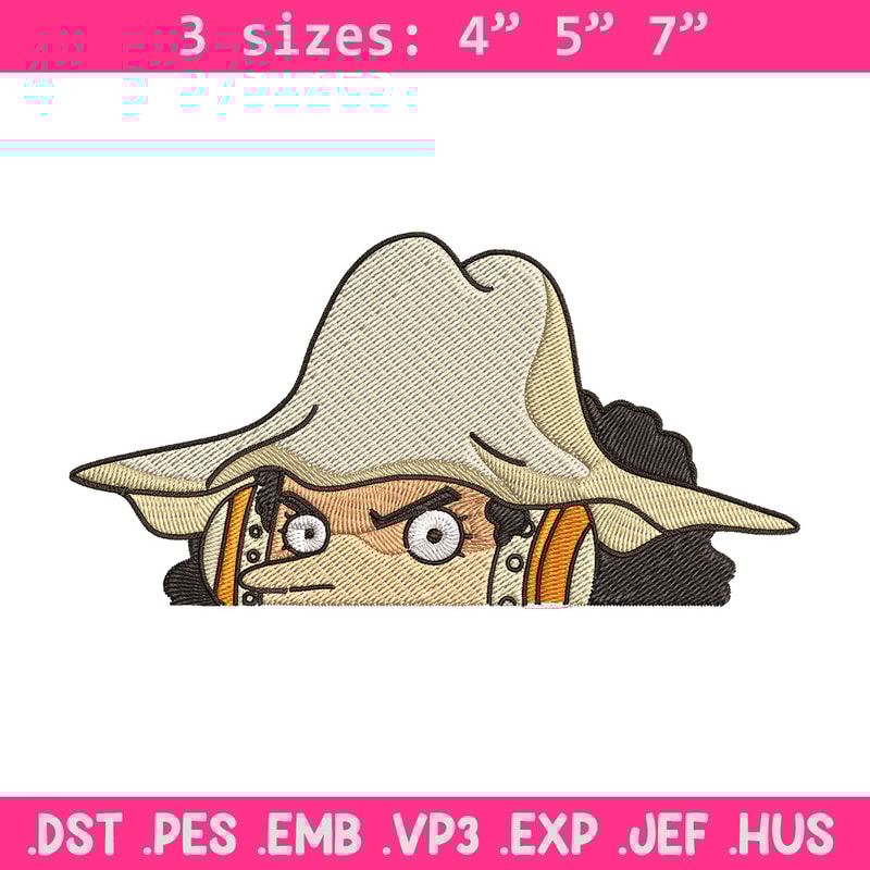 Usopp Peeker Embroidery Design, One piece Embroidery, Embroidery File, Anime Embroidery, Anime shirt, Digital download.jpg