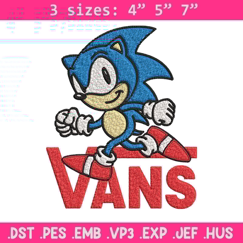 Vans Sonic Embroidery design, Vans Sonic Embroidery, cartoon design, Embroidery File, cartoon shirt, Instant download..jpg