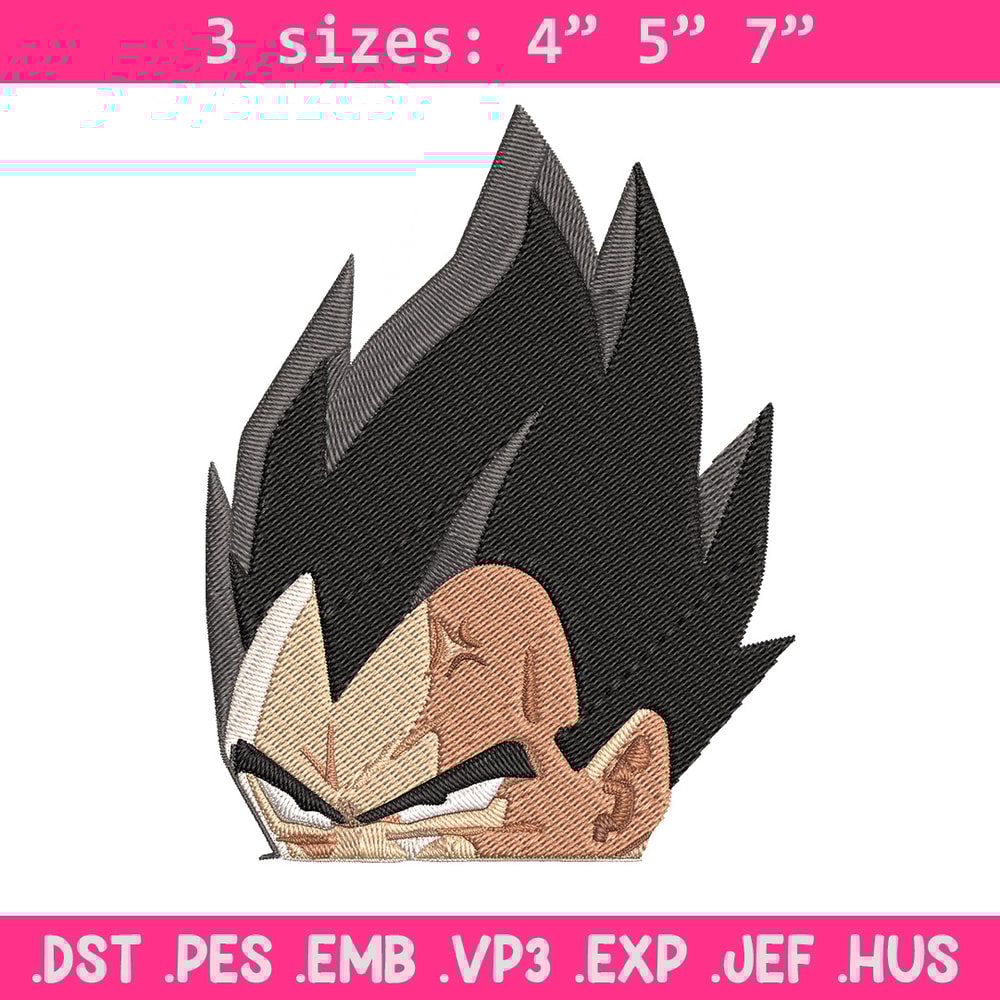Vegeta peeker Embroidery Design, Dragonball Embroidery, Embroidery File, Anime Embroidery, Anime shirt, Digital download.jpg